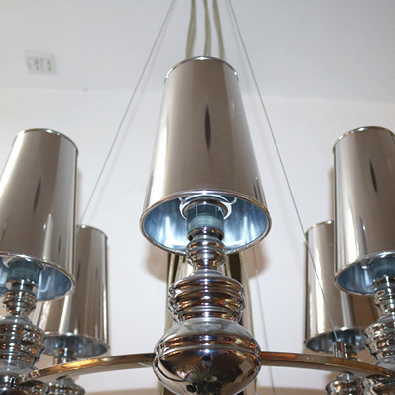 Chinese Supplier Chrome Iron Pendant Lamp with Pk Shade