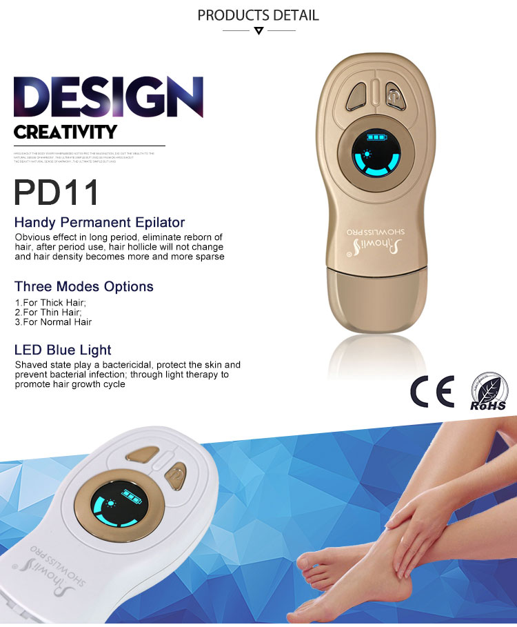 Home Use White Blue Light Heat Hair Removal