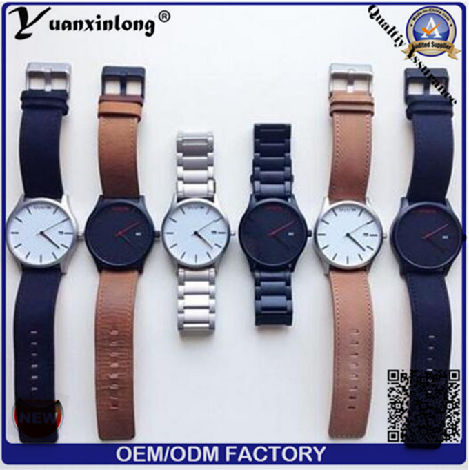 Yxl-380 Business Quartz Watch Mvmt Casual Leather Stainless Steel Backcase Mens Women Watch