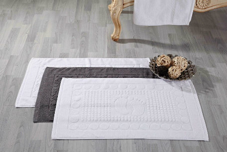 100% Cotton Non-Slip Bath Mat Jacquard Floor Towel