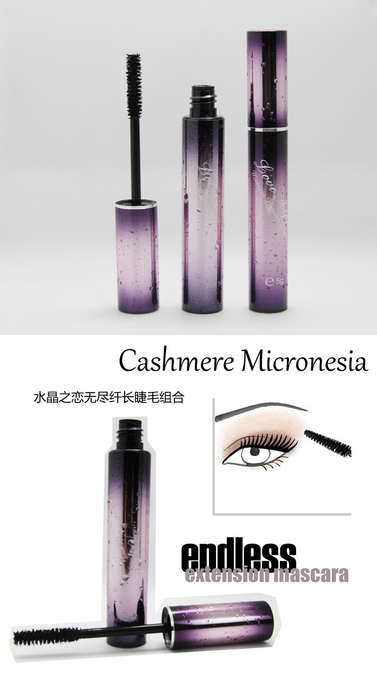 Top Sale Pink Crystal Waterproof Mascara Love Alpha Fiber Mascara for Increase Eyelashes