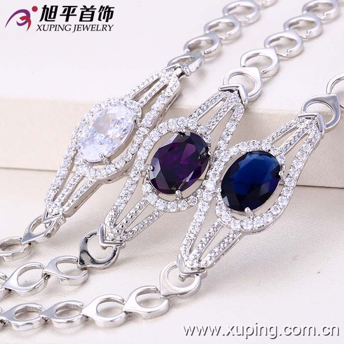 73054 Fashion Luxury Rhodium CZ Diamond Imitation Jewelry Bracelet for Women