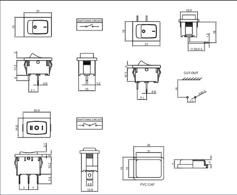 Single-Pole Rocker Switch Miniature Rocker Switch