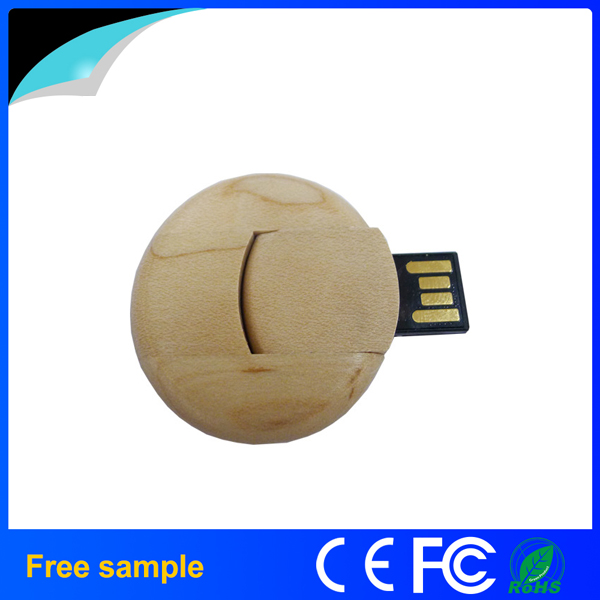 Natural Wood Circle Card UDP USB Stick