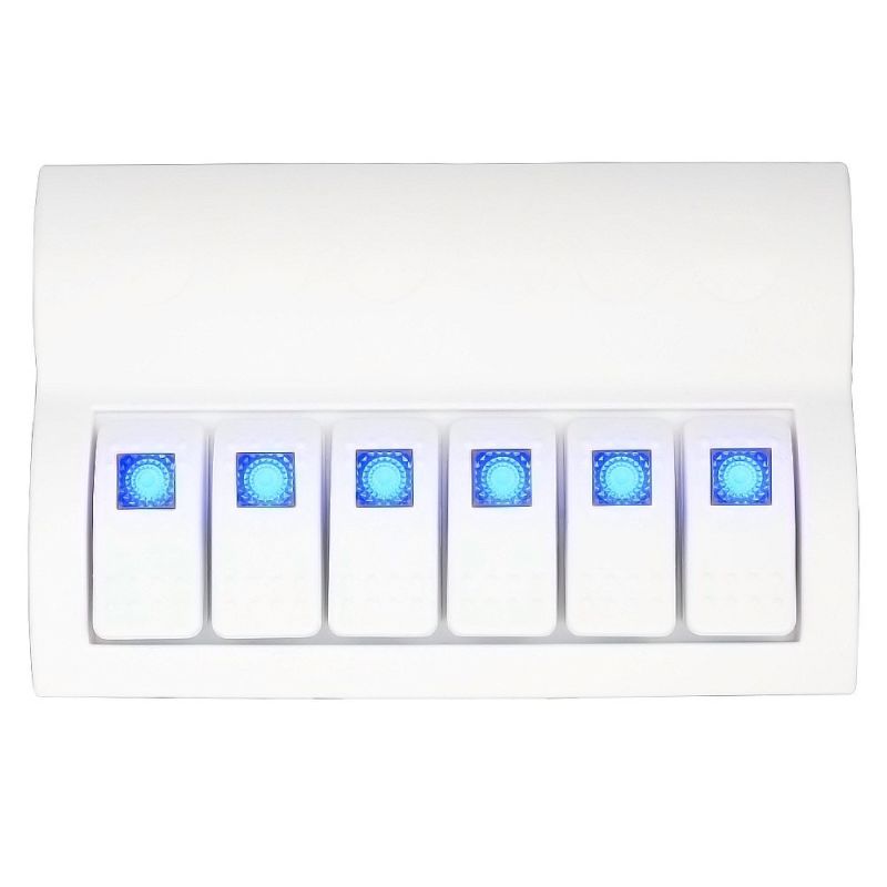 6 Gang Rocker Circuit Breaker Switch Panel with LED Indicator