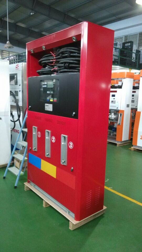 Zcheng Petrol Station Red Fuel Dispenser Rainbow Series 6 Nozzle