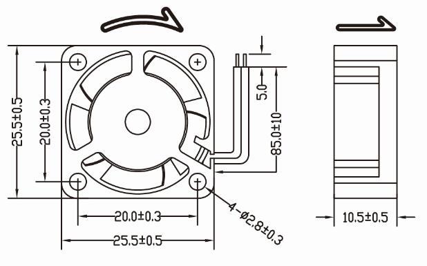 25mm Tiny Fan Small Micro Cooling Fan 12V DC Car Fan