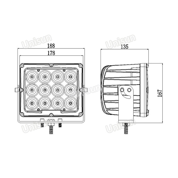 Waterproof 12V-24V 120W High Power LED Work Light