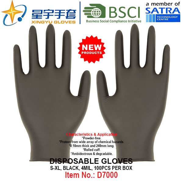 White Color, Powder-Free, Disposable Nitrile Gloves, 100/Box (S, M, L, XL) with CE. Exam Gloves