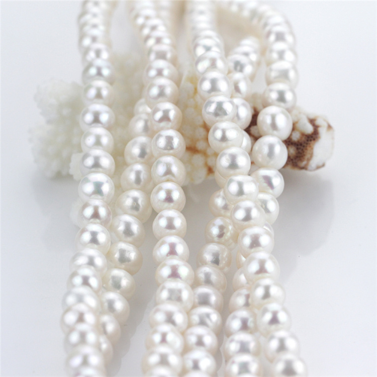 11mm Large Size off Round Natural Freshwater Full Drilled Pearl String