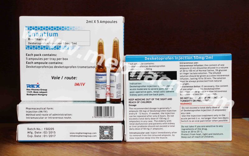 Dexketoprofen Injection 50m/2ml & Actd/Ctd Dossiers of Dexketoprofen