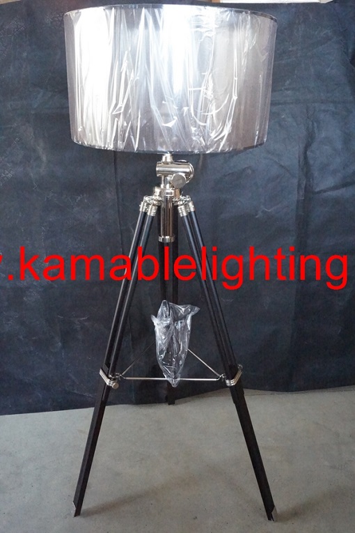 Hotel Modern Clear Lampshade Tripod Stand Lamp