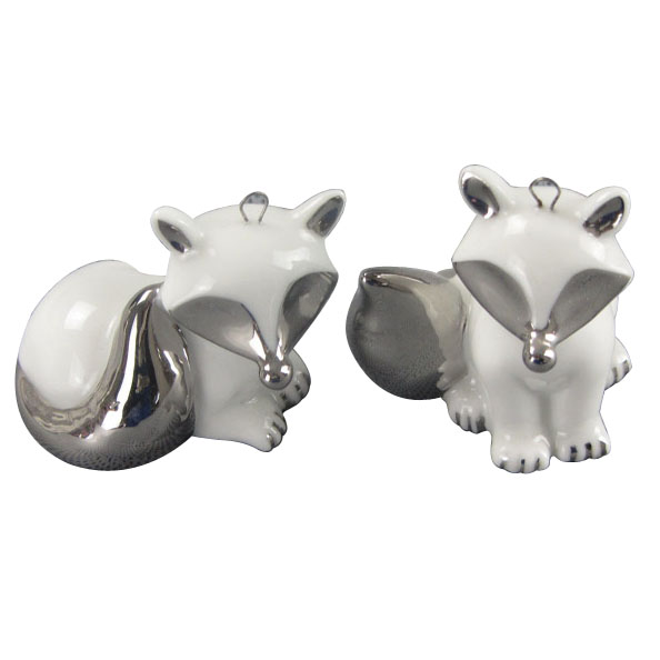 Animal Shaped Ceramic Craft, Electroplate Ceramic Fox