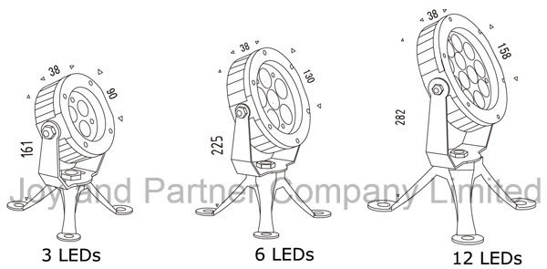 12W High Power Waterproof LED Spot Light for Underwater (JP-951121)