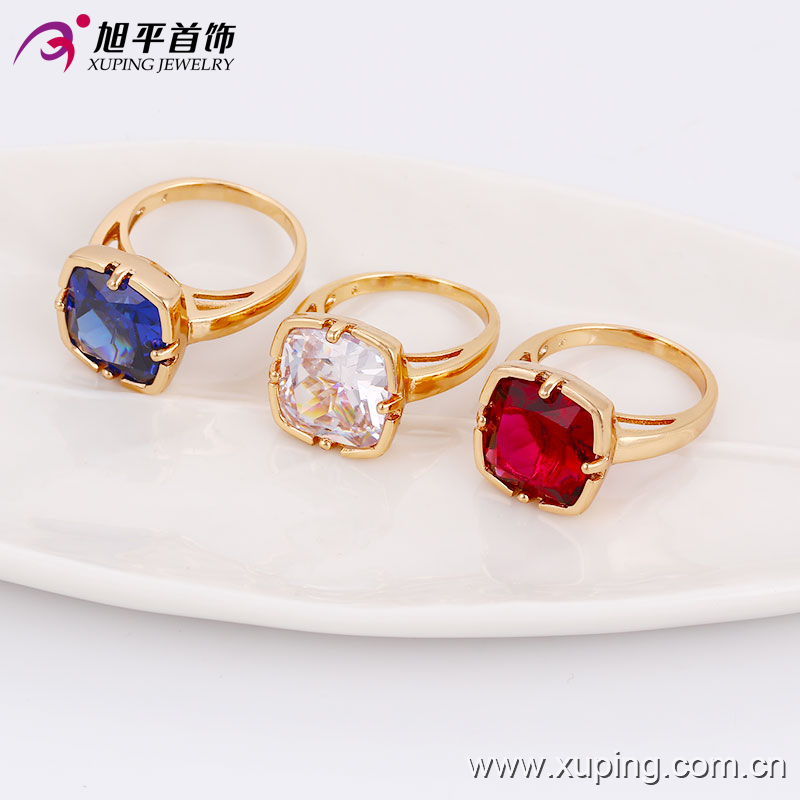 Fashion Zircon Copper Bbrass Alloy Plating Gold College Jewelry Finger Ring for Women -13527