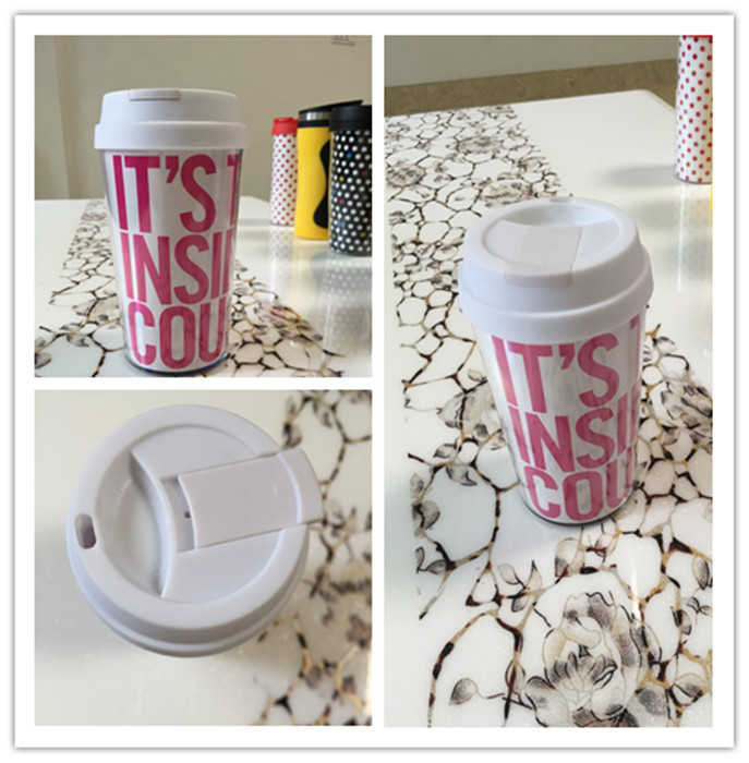 Plastic Coffee Advertise Mug with Lid (SH-PM15)