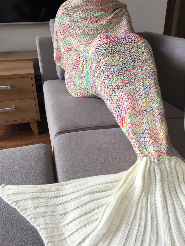 2017 Hot Wholesales Fleece Adult Children Knitted Mermaid Tail Blanket
