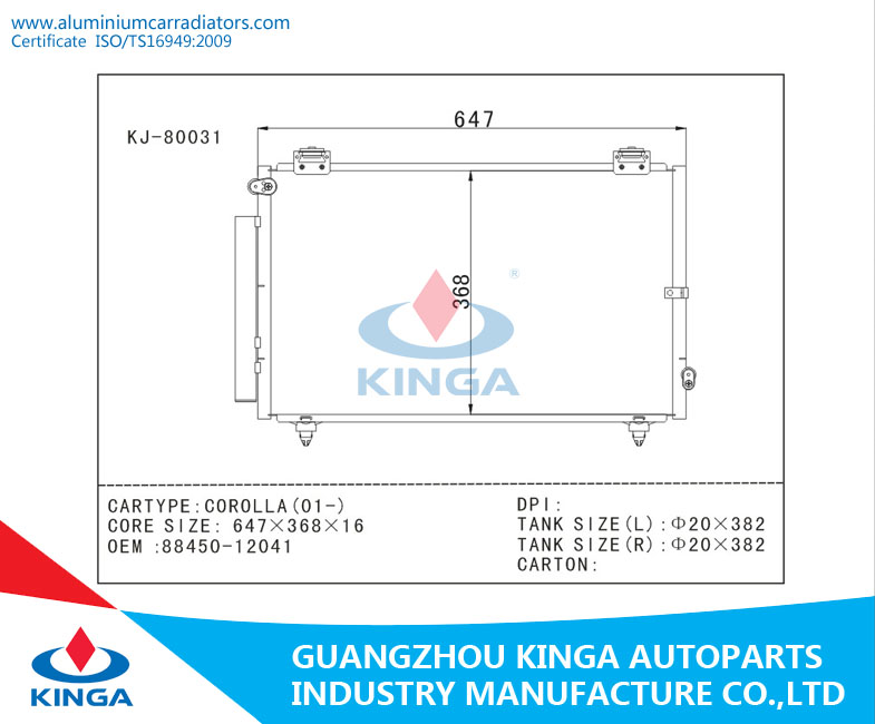 Auto Condenser for Toyota Corolla