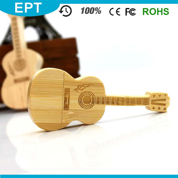 Woode Guitar Shape Customize Logo USB Flash Drive (TW071)