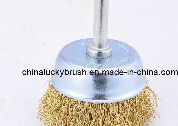 4 Inch Crimped Cup Brush with Shaft (YY-062)