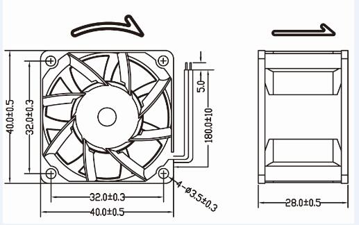 40*40*28mm Mini Small Zise High Powerful High Air Flow DC Brushless Fan