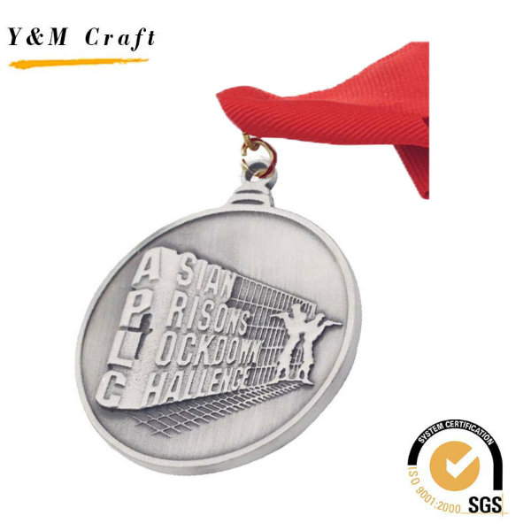 Silver Zinc Alloy Award Medal Custom Ym1172