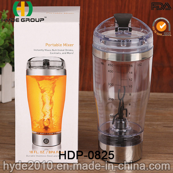 2016 BPA Free Plastic Protein Electric Shaker Bottle, Customized Plastic Electric Protein Shaker Water Bottle (HDP-0825)