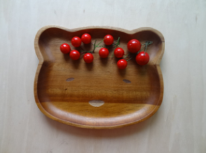 Cat-Shape Natural Wood Plate,
