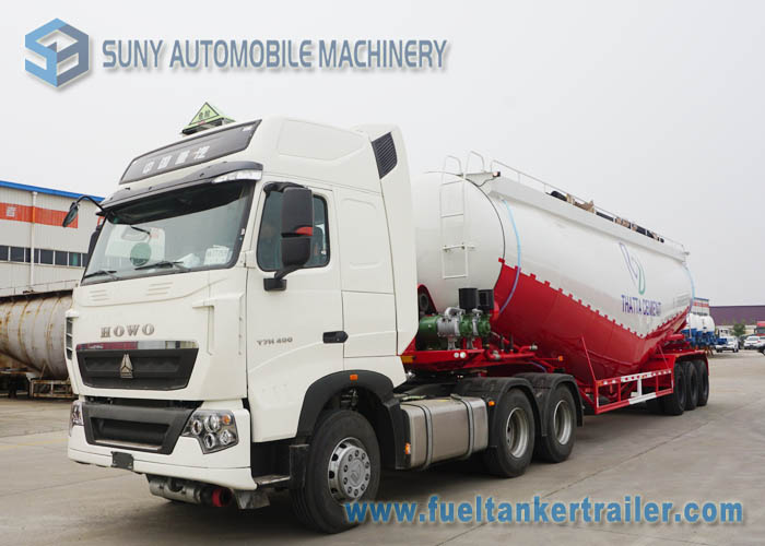 White Durable Heavy Duty Dry Bulk Tank Trailer High Capacity