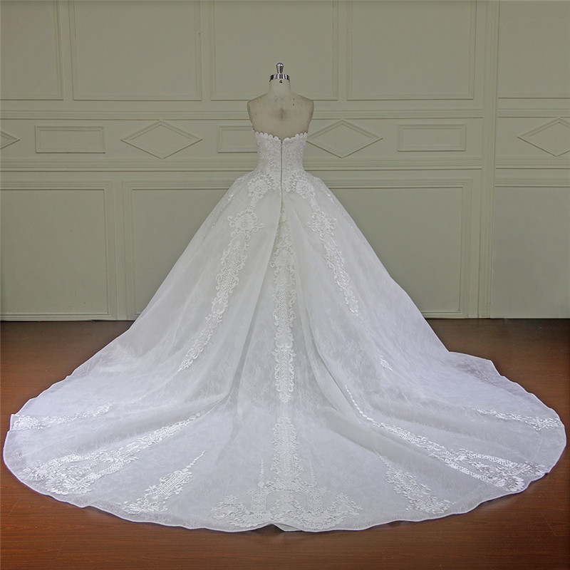 Sweetheart Neck Line Bridal Dress Low Waist Wedding Dress