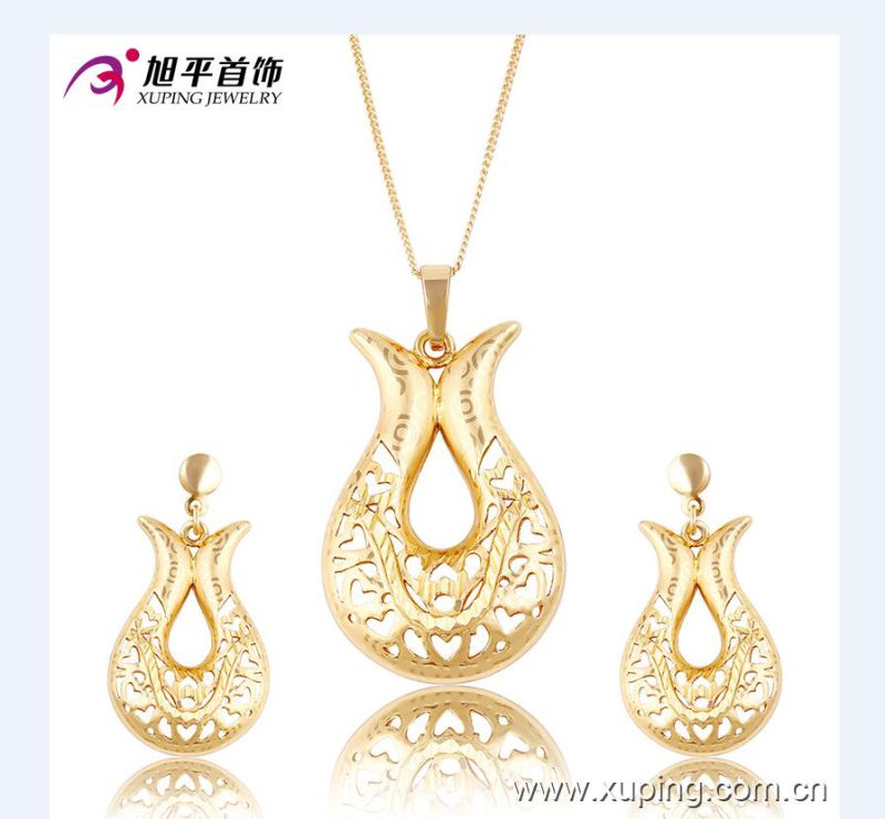 Xuping Luxury Dubai Gold Jewelry Set with Wedding Jewellery Design 63670