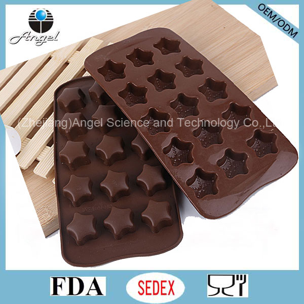 Hot Sale 15-Cavity Star Silicone Ice Cube Tray for Pudding Si28