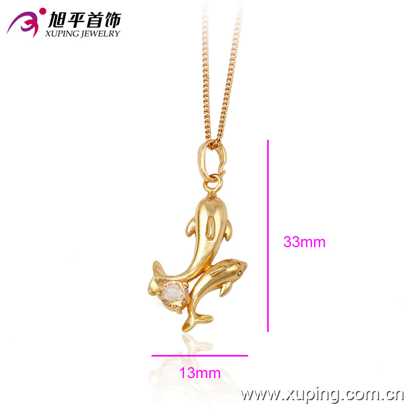 32329 New Fashion Female 18k Gold-Plated Fish Jewelry Pendant in Environmental Copper