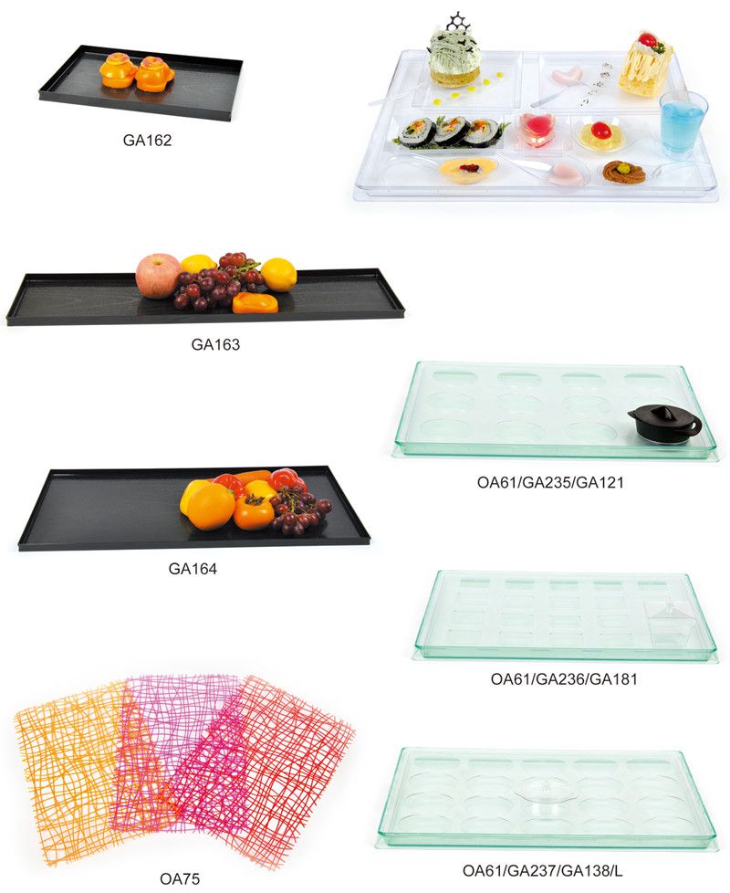 Tableware Plastic Plate Disposable Tray Square-Wave Plate