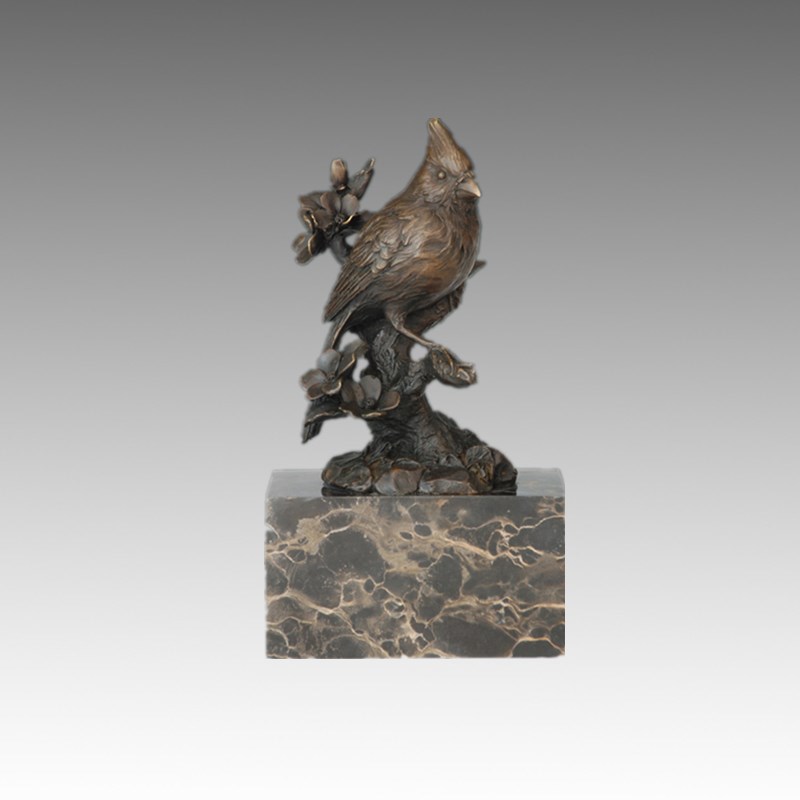 Animal Bird Statue Red Birdle and Branch Bronze Sculpture, Milo Tpal-282 (B)