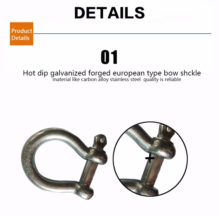 European Type Carbon Steel Bow Shackle