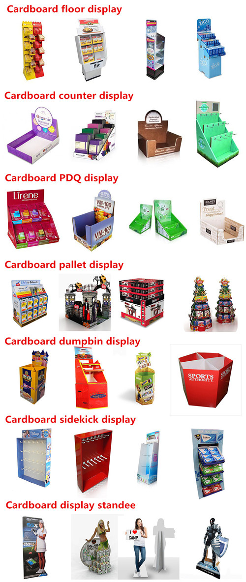 Two-Sided Cardboard Display Rack, Cosmetic Paper Display Stand