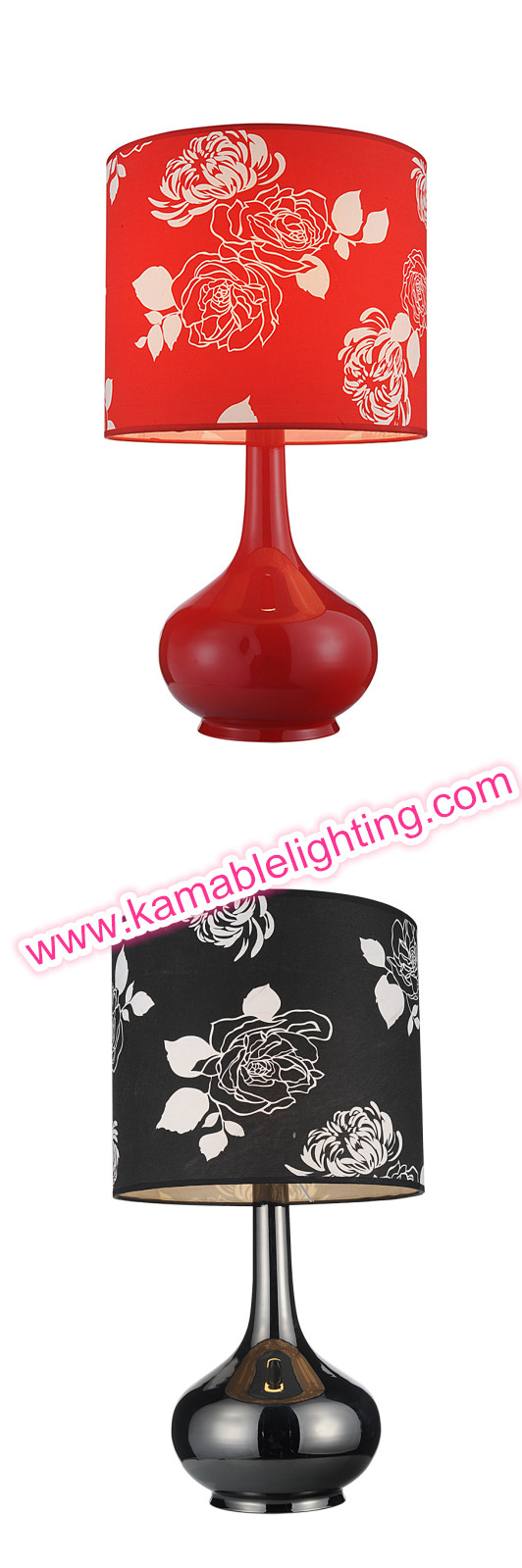 Modern Flower Lampshade Resin Table Lamps for Bedroom (GT8330-1)