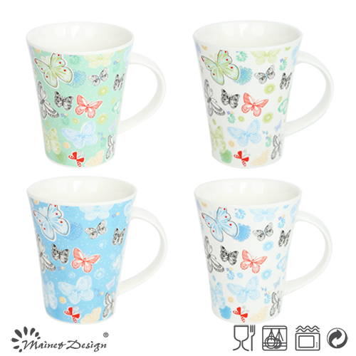 Colorful Butterfly Decal Household New Bone China Mug