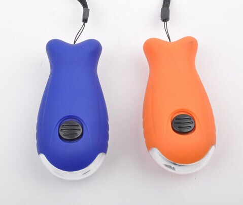 Fish Shaped LED Crank Dynamo Flashlight