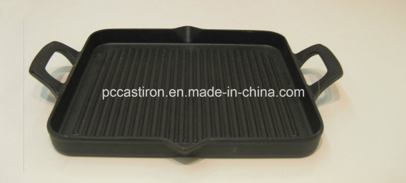 Cast Iron Cookware Griddle Size 38X23cm