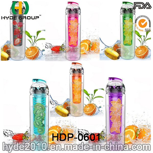 AAA High Quality Fruit Infuser Water Bottle, Customized Plastic BPA Free Fruit Infusion Bottle (HDP-0601)