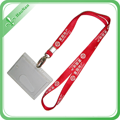 Silk Screen Printing ID Card Holder Lanyard with Metal Hook/Adjustic Buckle