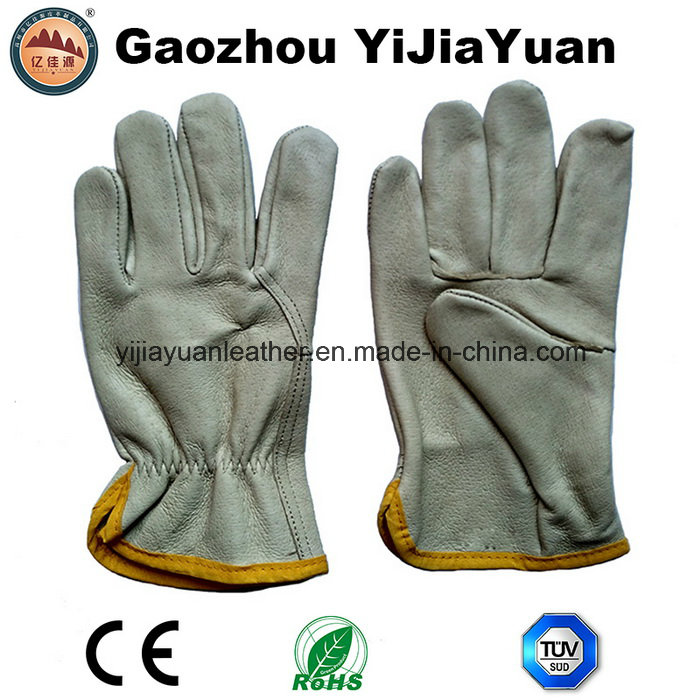 Pig Grain Leather Safety Machanic Driving Gloves