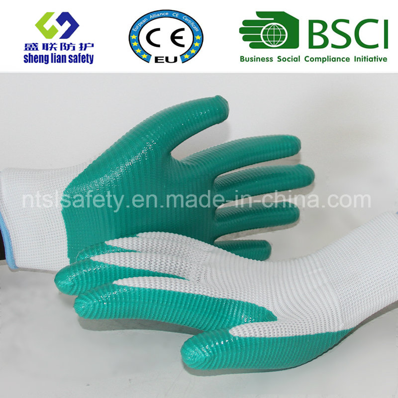 13G Polyester Shell with Nitrile Coated Work Gloves (SL-N113)