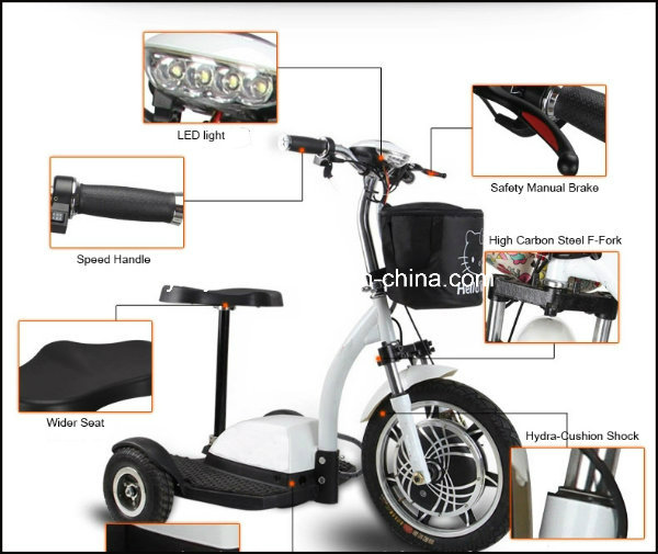 Ce Approved E-Bike with 3 Wheels 36V/12ah 500W for Adult