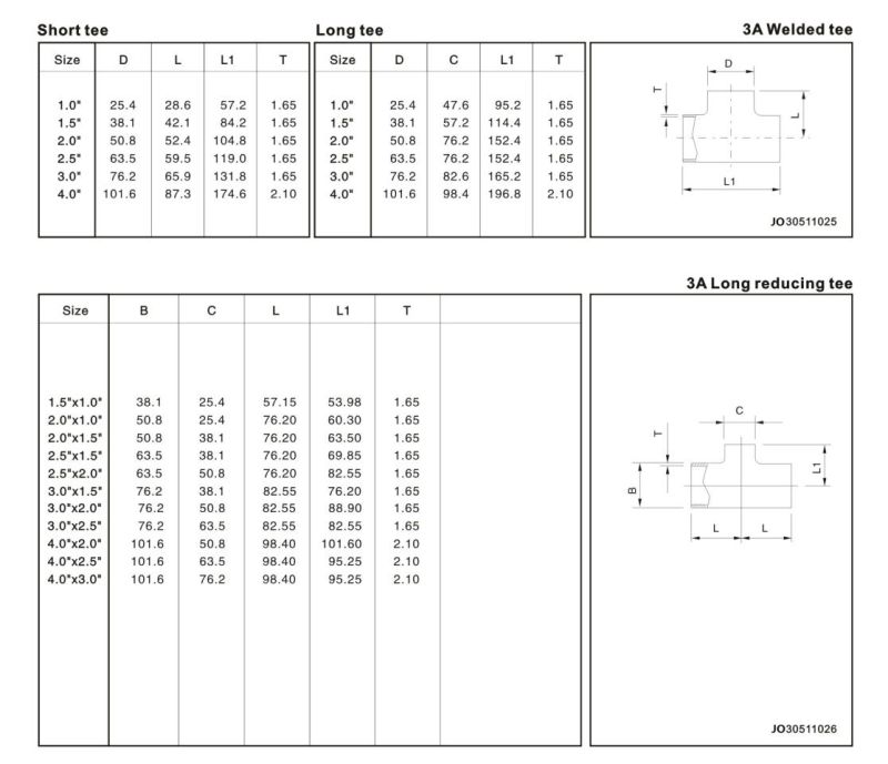 Sanitary Stainless Steel Threaded Tee