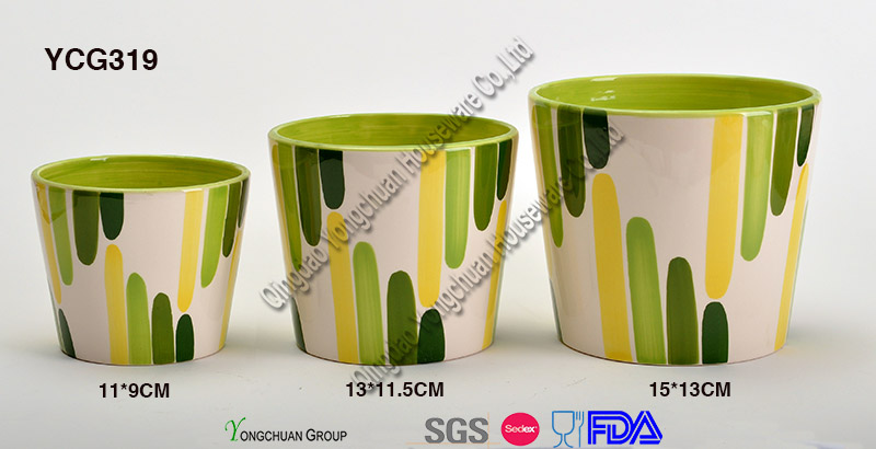 Customized Flower Pots with Decal for Wholesale