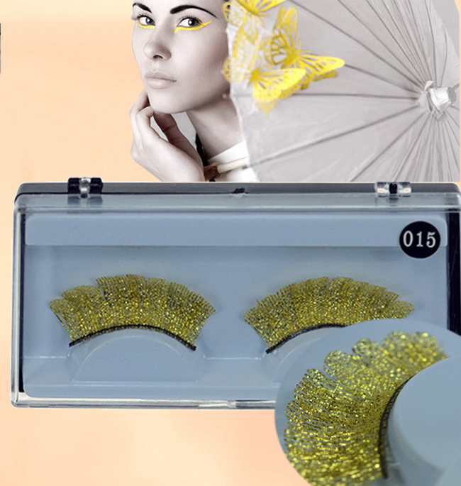 Fashion Creative Makeup Golden Sparkle Lace False Eyelashes Sparkle