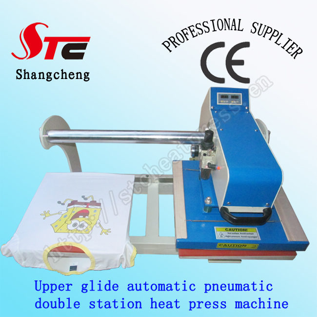 CE Certificate Heat Transfer Printing Machine 40*40cm Pneumatic Double Station Heat Press Machine Automatic Double Position T Shirt Sublimation Machine STC-QD05